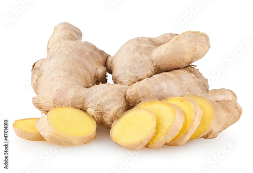 ginger root isolated on white