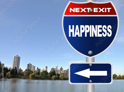 Happiness road sign