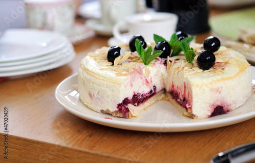 Almond Cherry Cheesecake