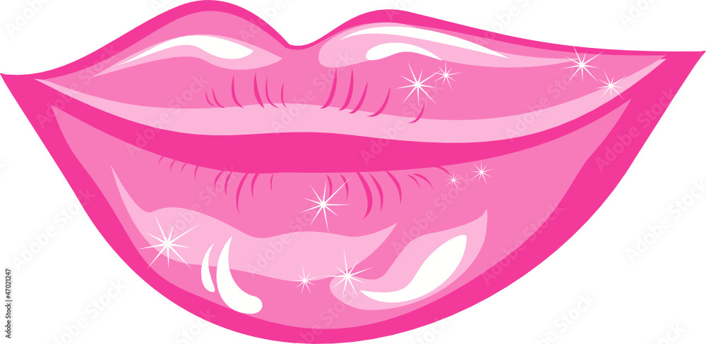 Sensuality lips. Pink lipstick Sensuality lips. Pink lipstick