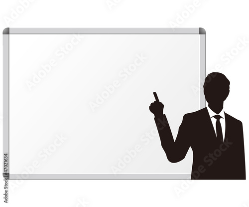 white board & businessman vector