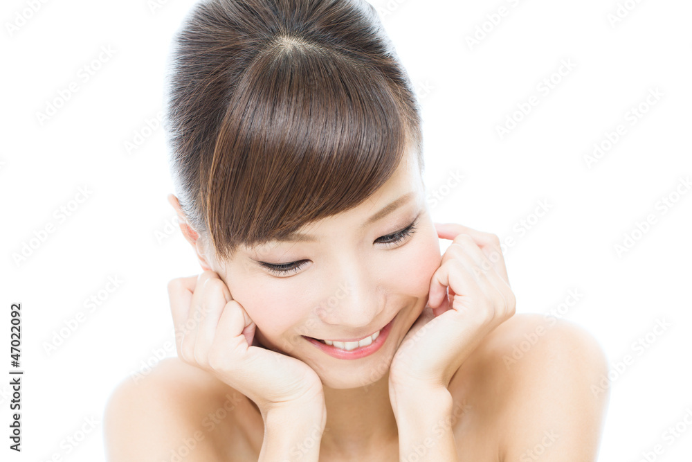 Beautiful asian woman on white background Beautiful asian woman on white background