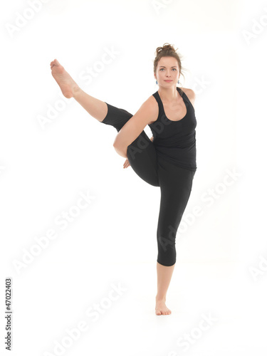 demonstration of advanced yoga pose