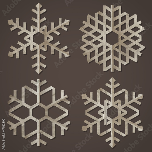 Snowflakes of old paper