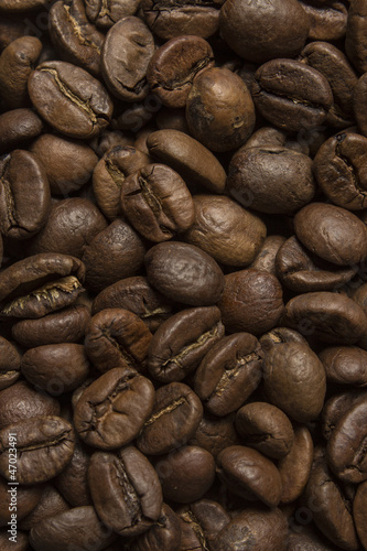 Coffee beans close up texture