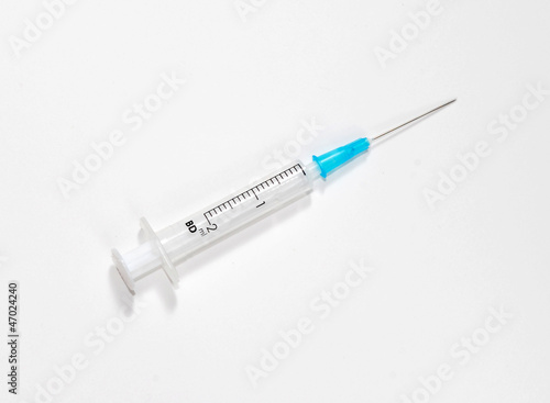 syringe on a white background