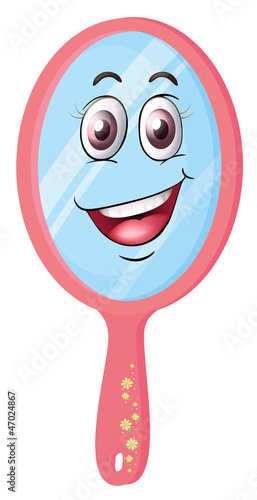 a mirror with face