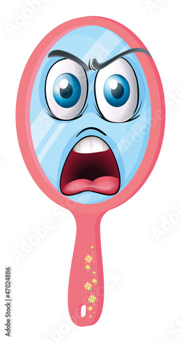 a mirror with face