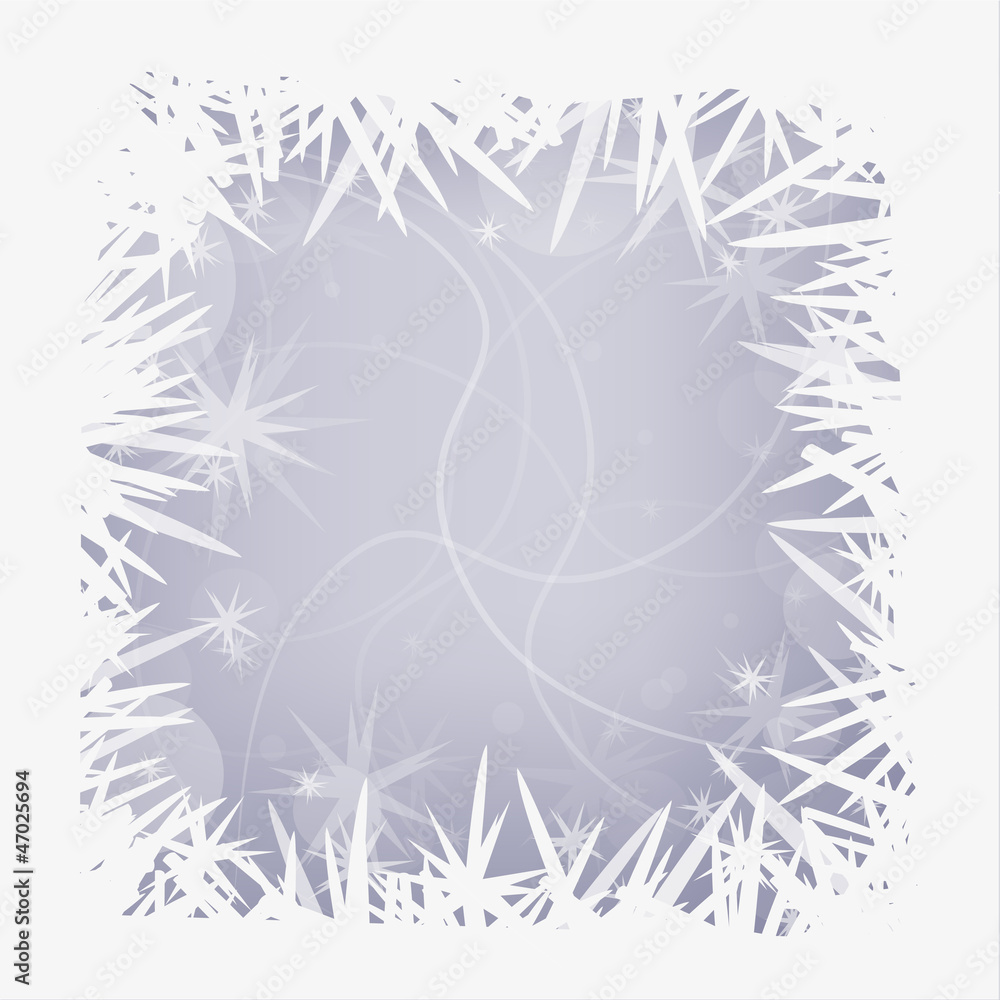 Background gray frame of frost Background gray frame of frost