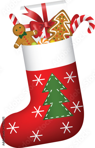 Christmas sock full of gifts