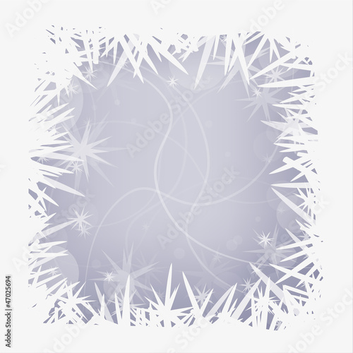 Background gray frame of frost