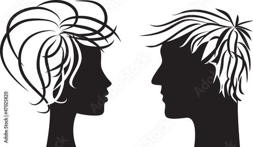 silhouette of man and woman