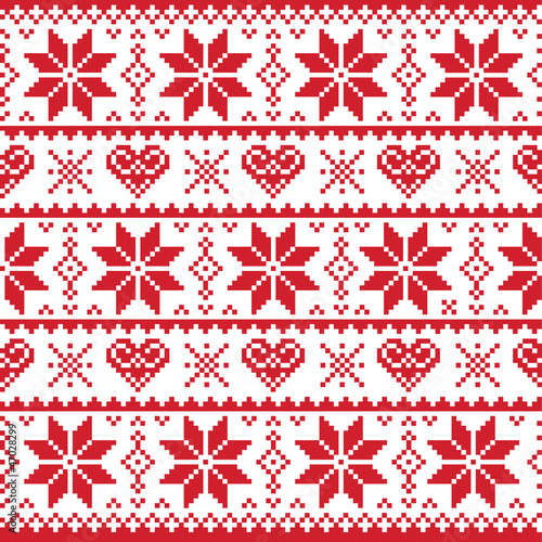 Christmas knitted pattern, card - scandynavian sweater style