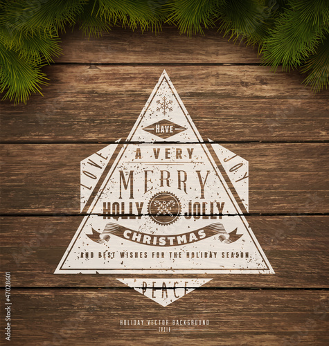 Vintage typography sign over wooden background