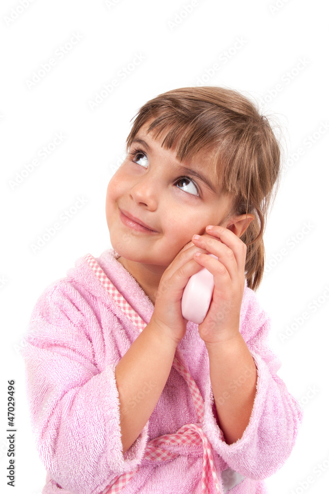Little girl washing hand and face Little girl washing hand and face