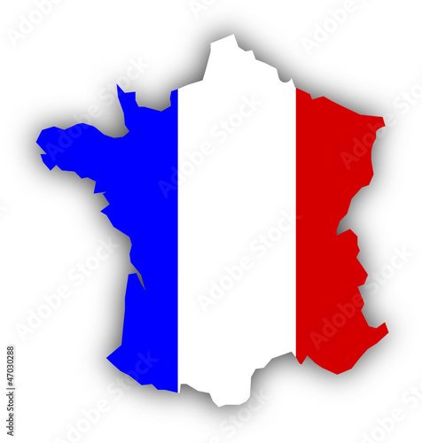 Drapeau et carte de la France
