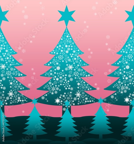 Nice Christmas tree illustration pattern