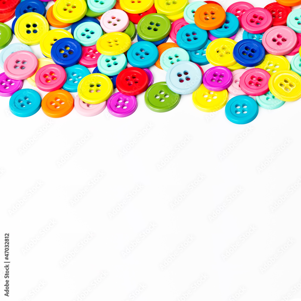 Fototapeta premium Sewing buttons background with copy space