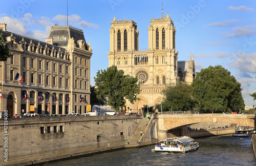 Notre Dame and Seine River, Paris, France