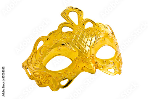 a beautiful image of a gold carnival mask