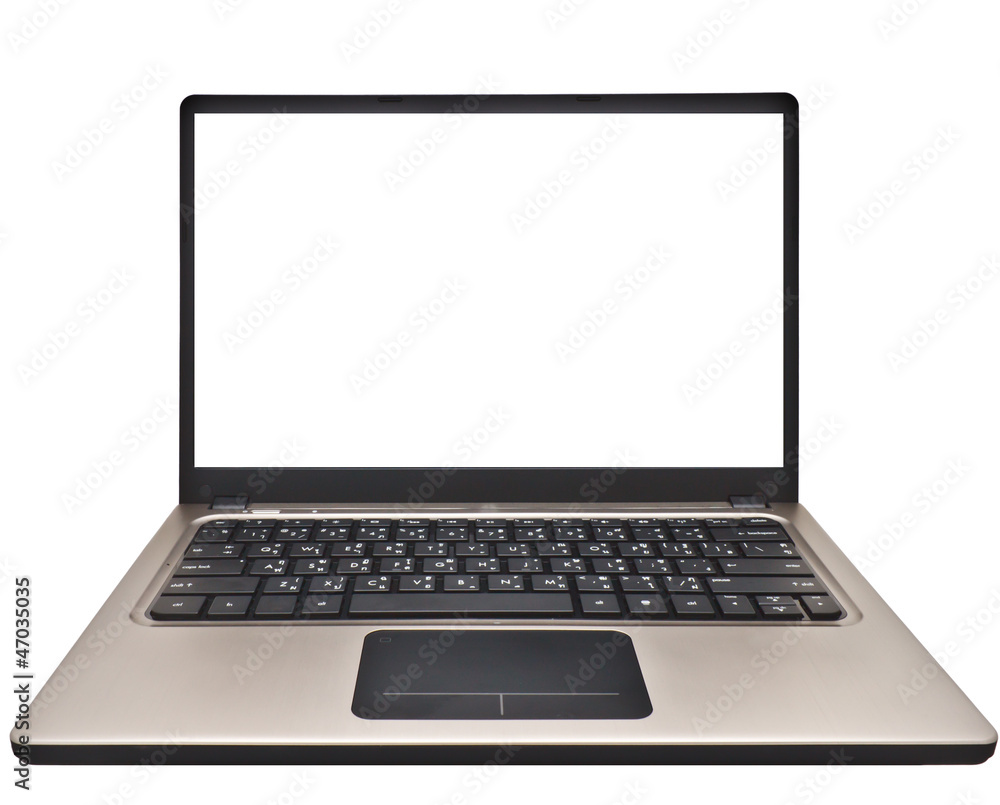 modern notebook computer with blank monitor modern notebook computer with blank monitor