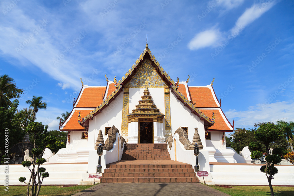 White temple in Nan, Thailand