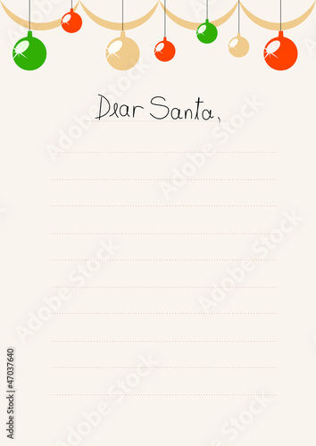 vector illustration of child's letter to Santa