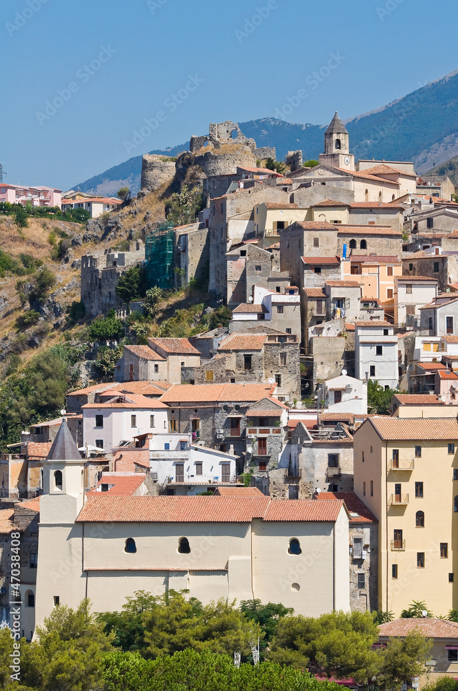Obraz premium Panoramic view of Scalea. Calabria. Italy.