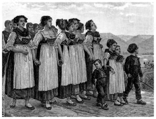 Φωτογραφία Peasant Girls - 19th century