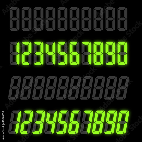 Set of digital numbers