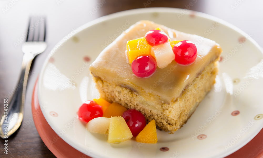 Fruit cake on table