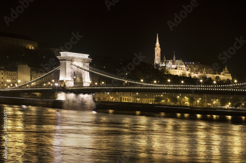 Chain Bridge in Budapest, Hungary photo