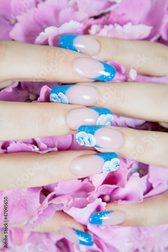 Manicure in blue