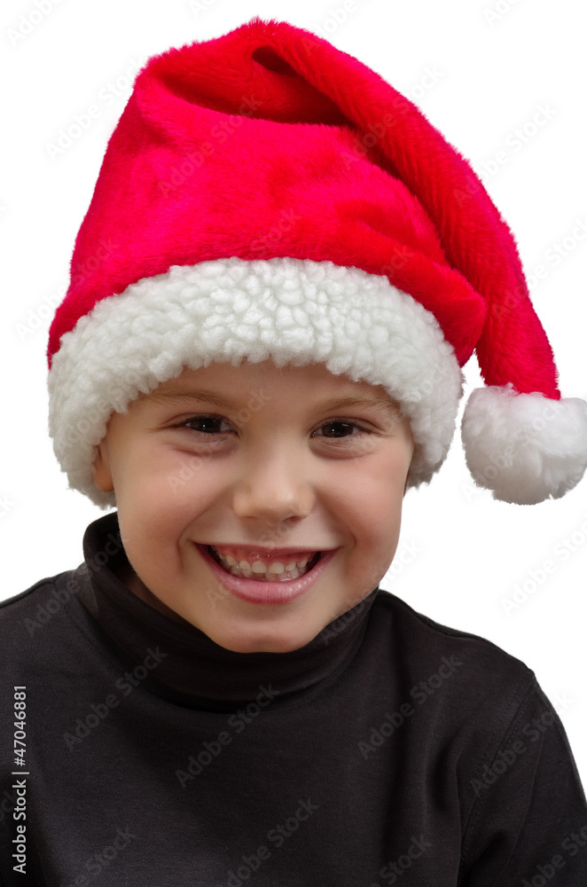 child with Santa Claus hat child with Santa Claus hat