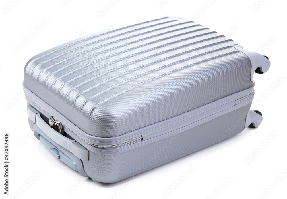 Silver suitcase isolated on white Silver suitcase isolated on white