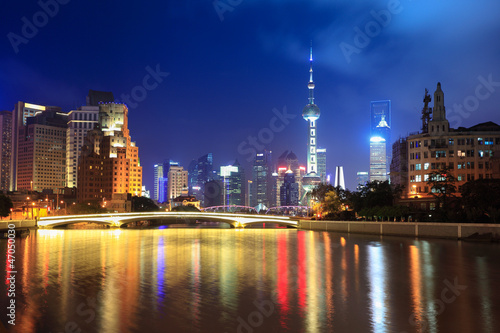 suzhou river at night in shanghai