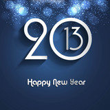 New year creative 2013 bright blue colorful vector background