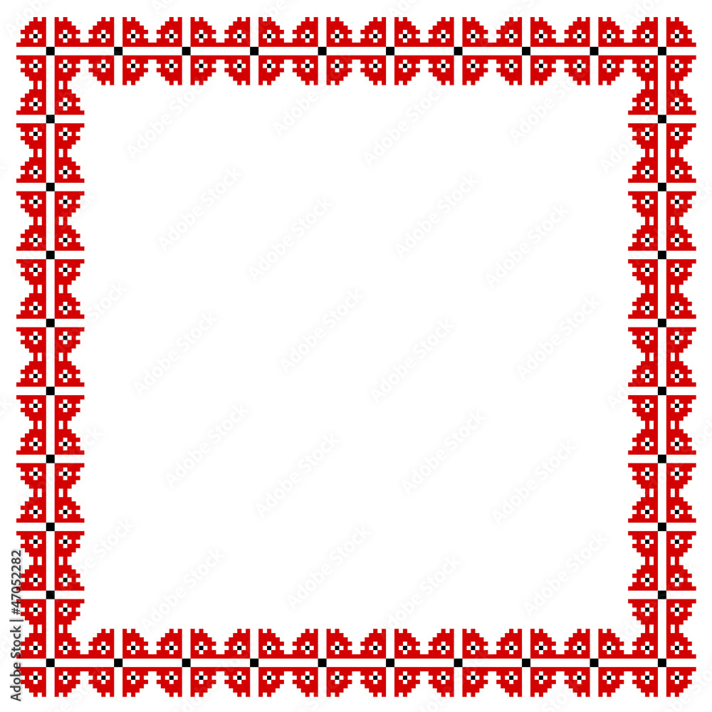 Square frame with elements of embroidery. eps10