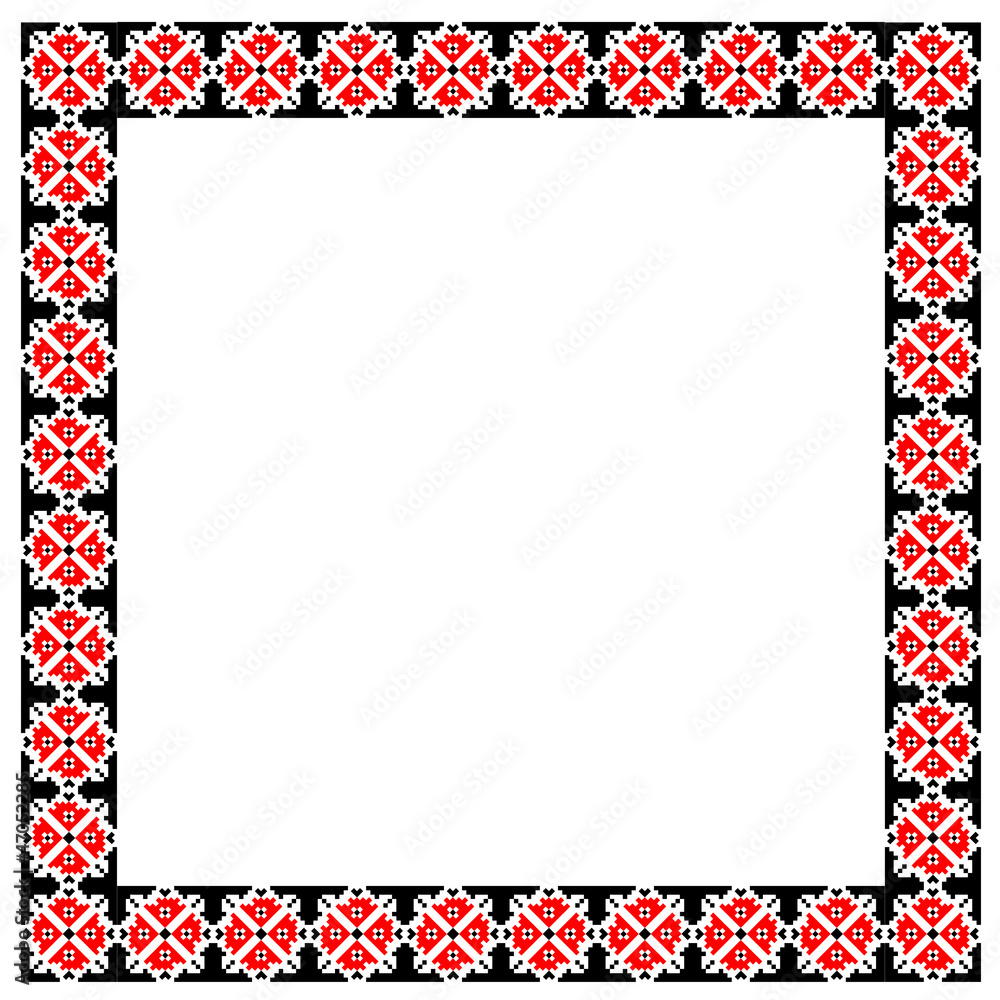 Square frame with national Ukrainian elements. eps10 Square frame with national Ukrainian elements. eps10