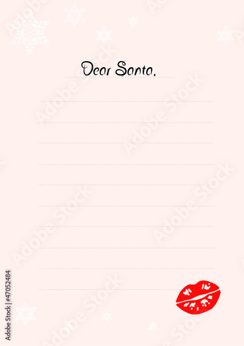 vector illustration of woman's letter to Santa