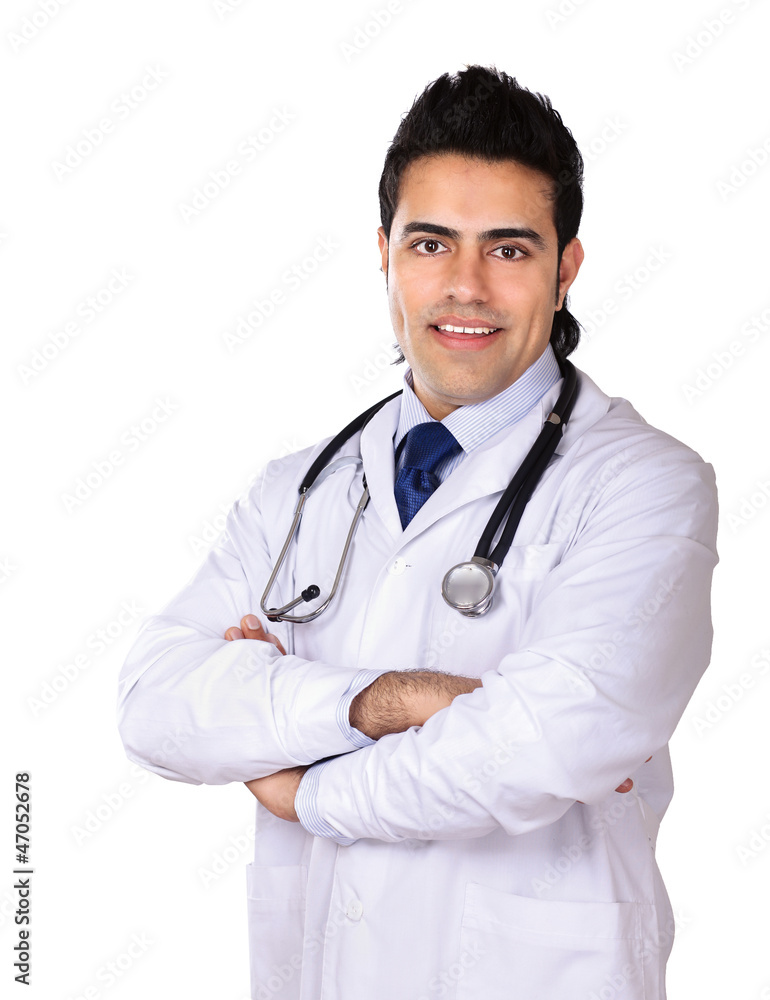 Portrait of smiling doctor with stethoscope isolated Portrait of smiling doctor with stethoscope isolated