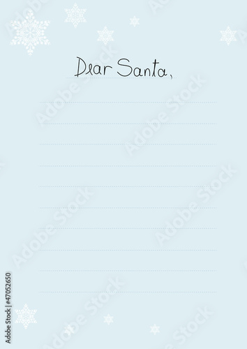 vector illustration of boy's letter to Santa