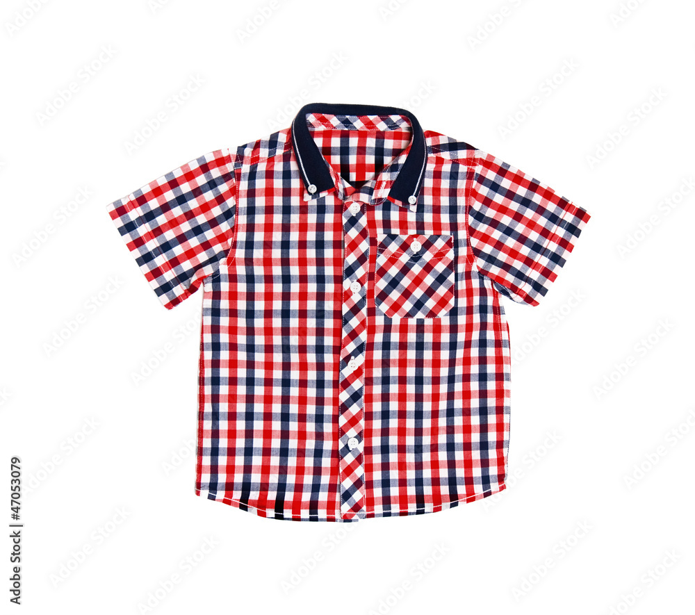 Children's wear - red checkered shirt isolated Children's wear - red checkered shirt isolated