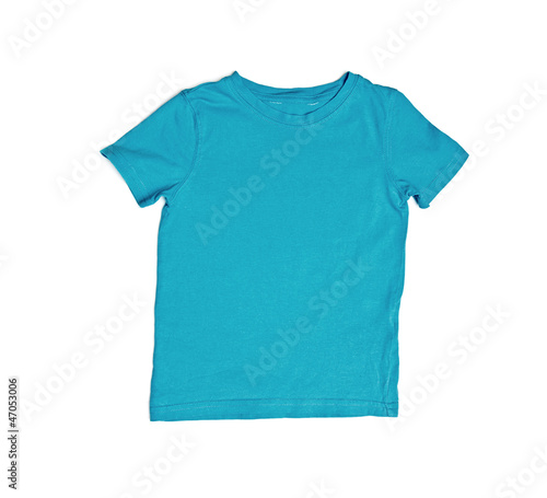 Children's wear - blue shirt isolated over white background