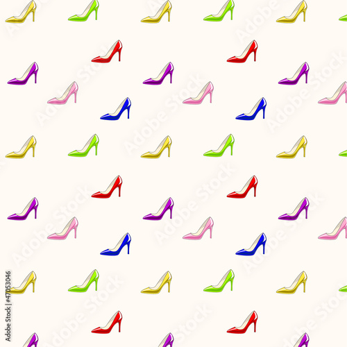 vector illustration of colorful stiletto shoes pattern