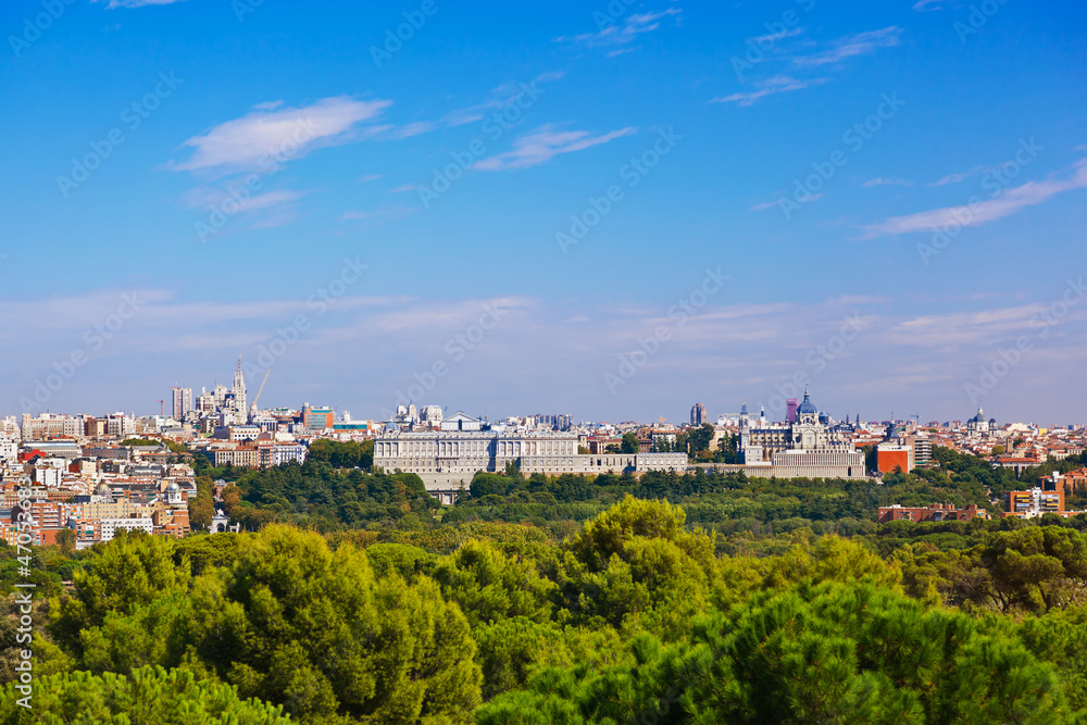 Royal Palace and the Almudena Cathedral - Madrid Spain