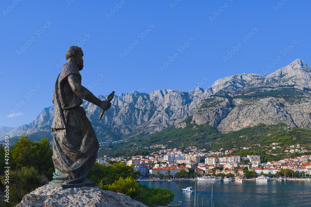 Statue of St. Peter at Makarska, Croatia