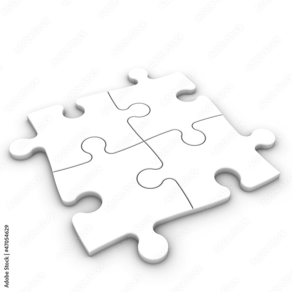 four puzzle pieces with clipping path four puzzle pieces with clipping path