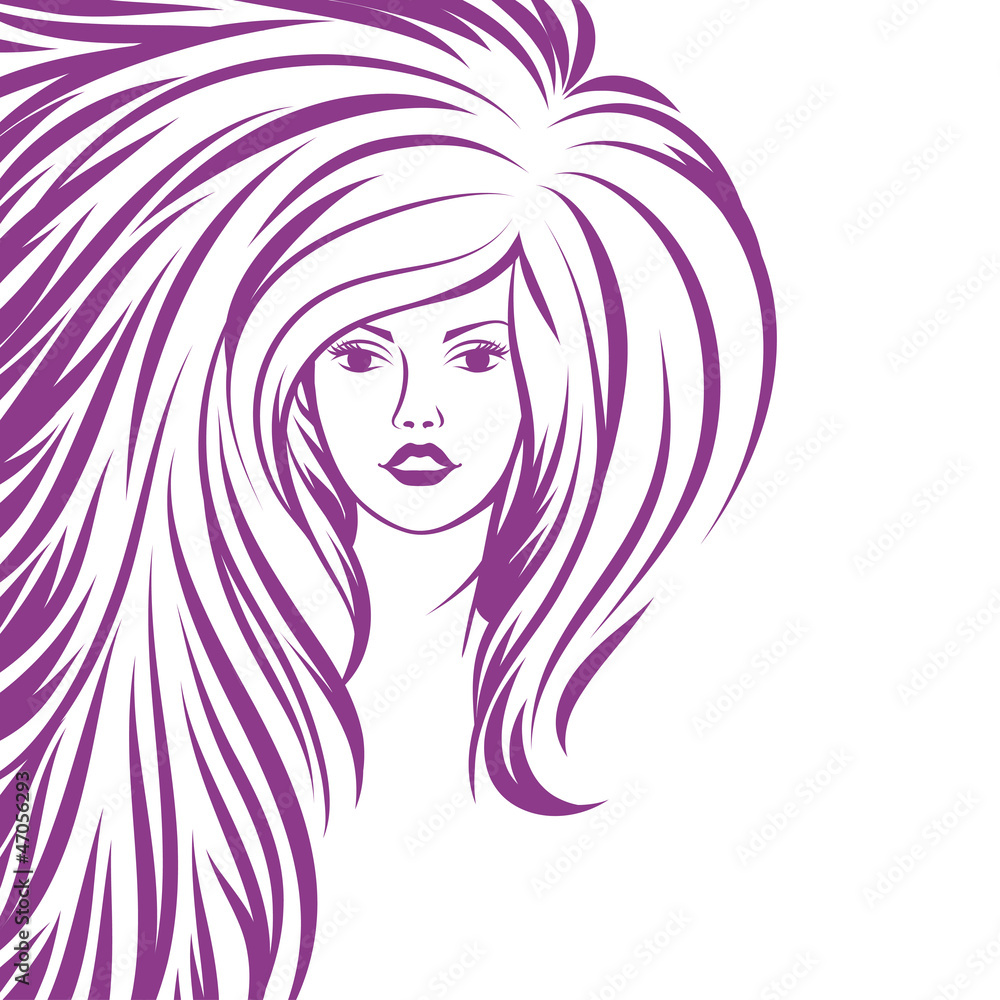 Fashion girl portrait. Beautiful woman with long hair. Fashion girl portrait. Beautiful woman with long hair.