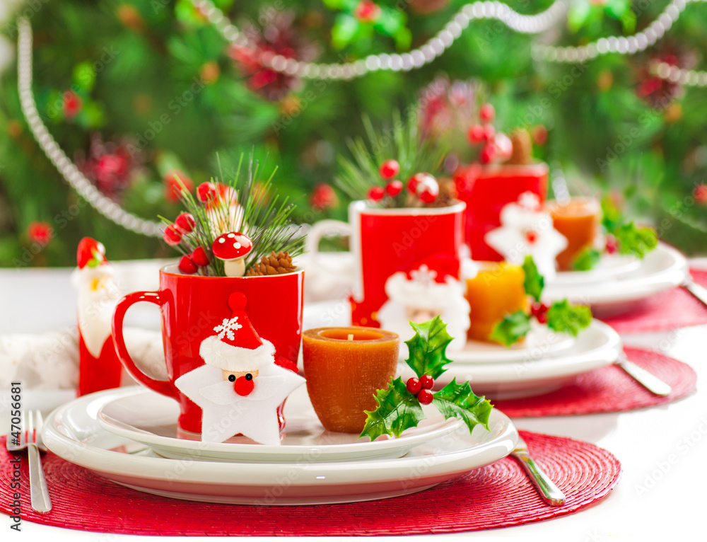 Fototapeta premium Christmas dinner decoration